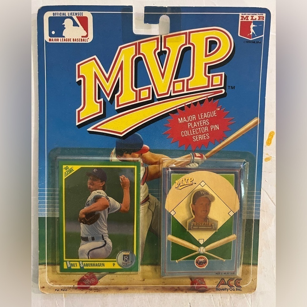 1990 Ace MLB MVP Bret Saberhagen Card and Pin